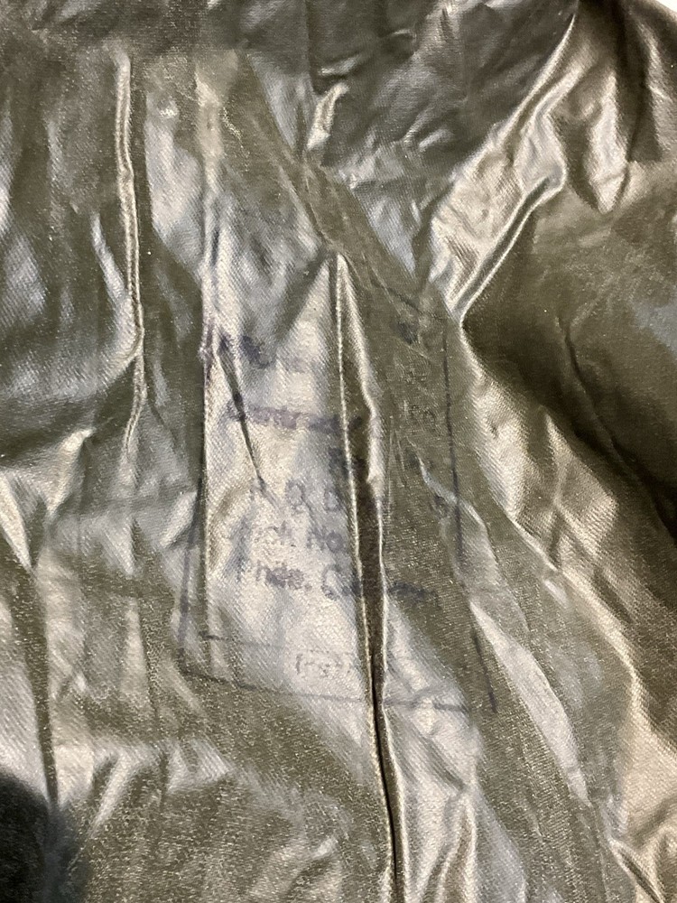 Feb 1945 WWII Type U.S. ARMY INFANTRY MILITARY RAIN PONCHO Label & Dated