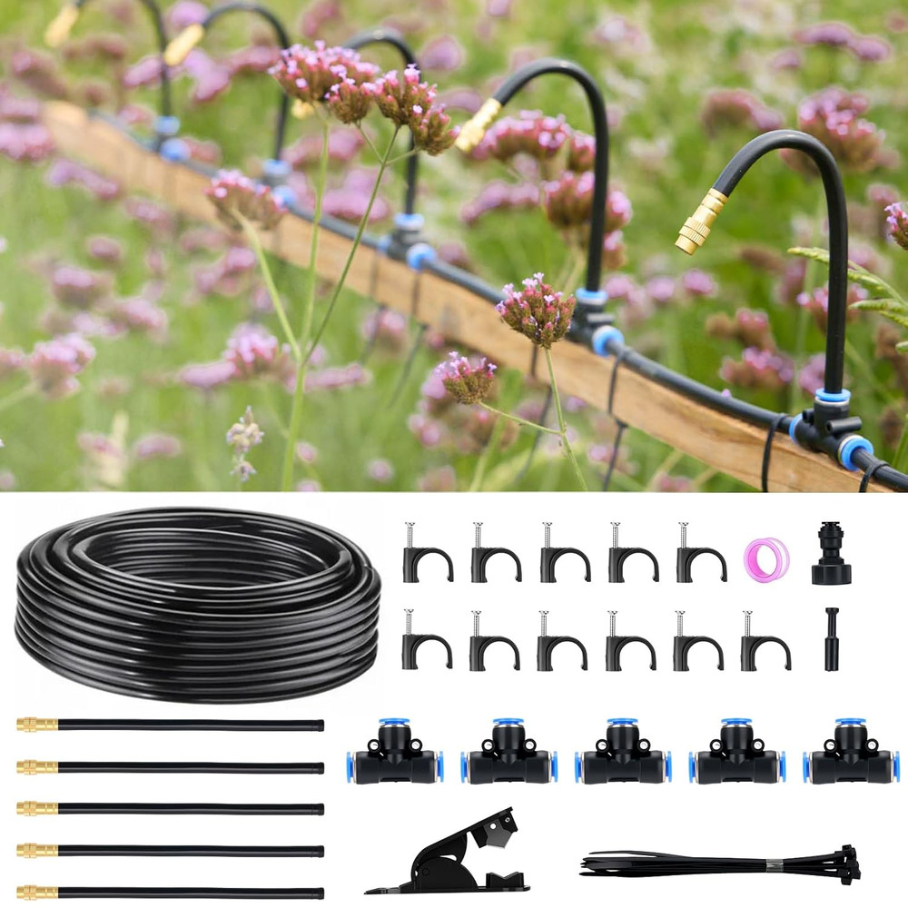 360° Automatic Drip Irrigation Kit w/ Copper Nozzle 16FT Tubing