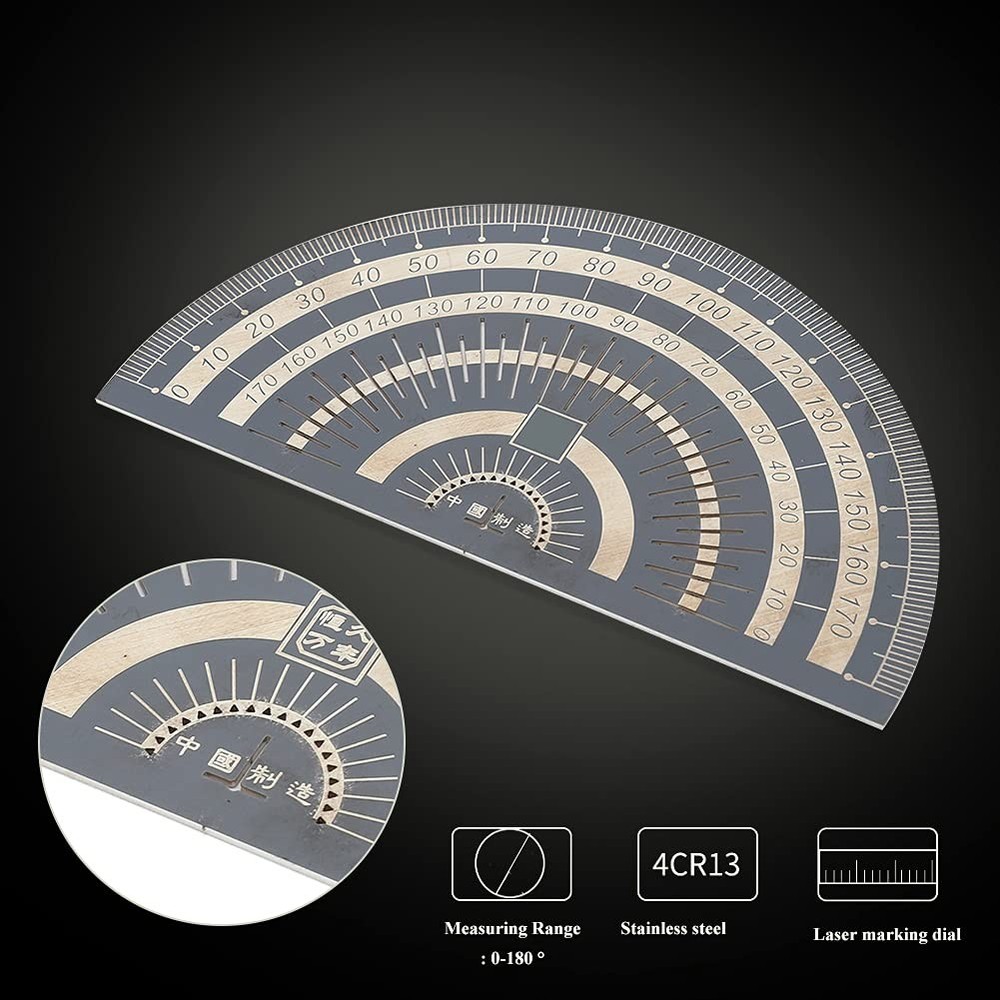 CYSFETENA Precision Marking Protractor, Stainless Steel Angle Protractor Find...
