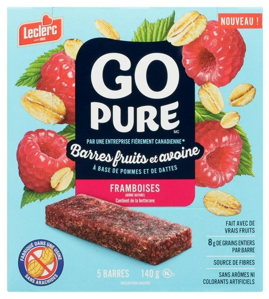 Go Pure Raspberry Fruit & Oat Bars, 5 Bars, 140g (3 Pack)