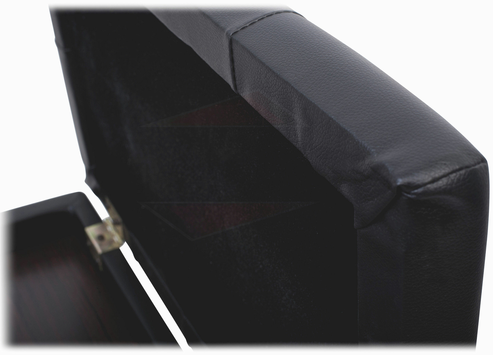 GRIFFIN Black Leather Piano Bench - Wood Vanity Stool Keyboard Seat Guitar Chair