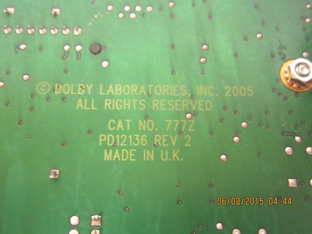 Dolby CP-650 Front Panel Inner Assembly for CP 650 Digital Stereo Processor used