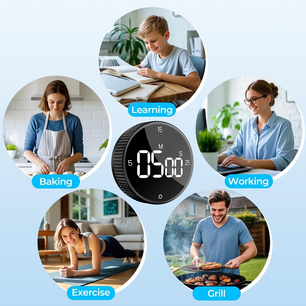 USB Rechargeable Magnetic Kitchen Timer for Cooking, Building 800mAh Battery ...