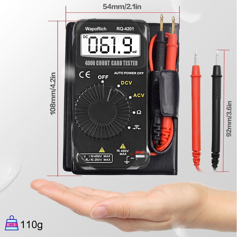 HoldPeak Digital Multimeter Tester 4000Counts DC AC Ohm Volt Amp Meter Auto rang