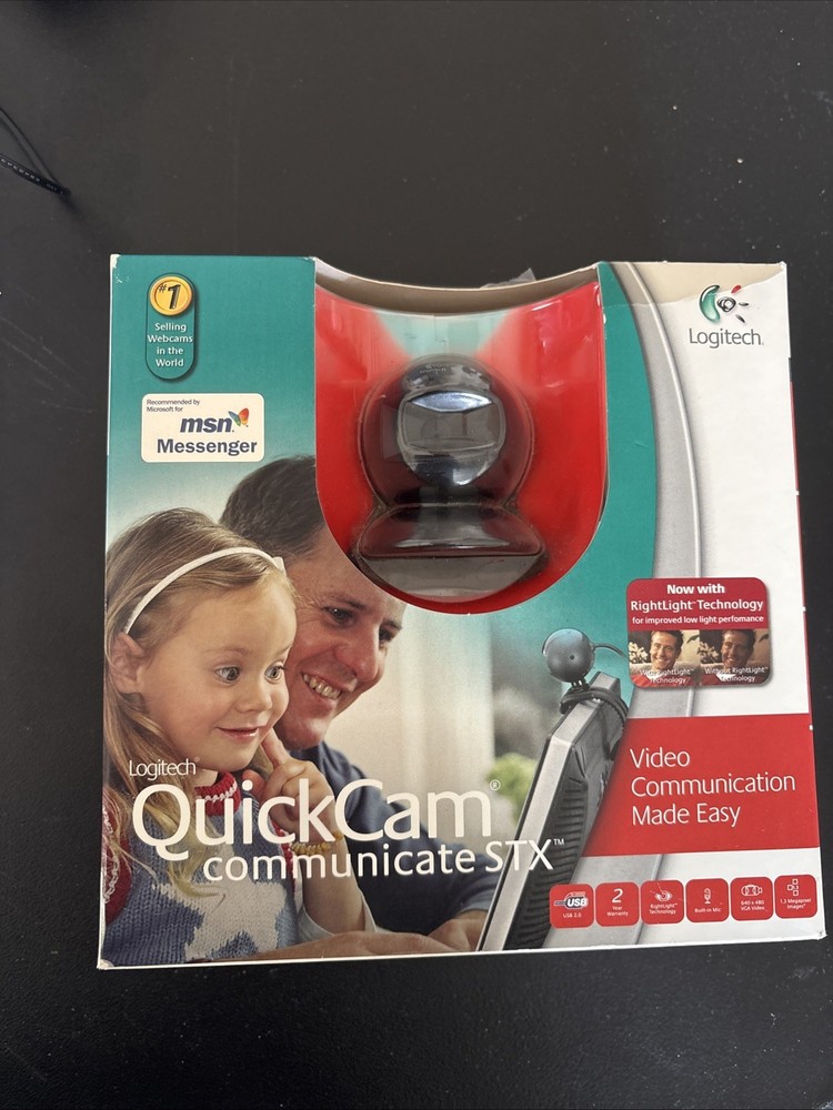 Logitech QuickCam Communicate STX Computer Webcam Video USB Black NOS