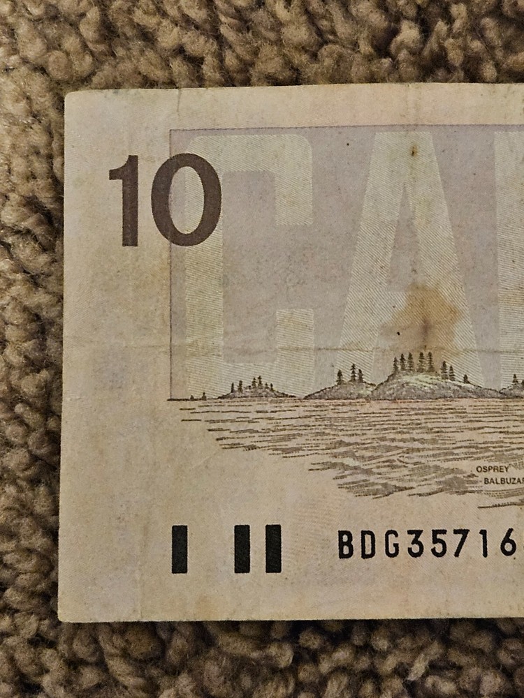 1989 Canadian 10 Dollar Bill
