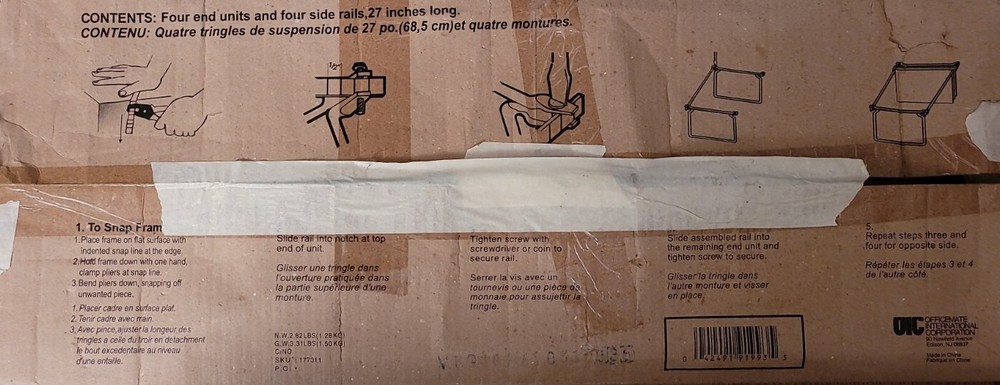 Hanging Folder Frames, Two Sets Letter Size 27" long 91993 Steel