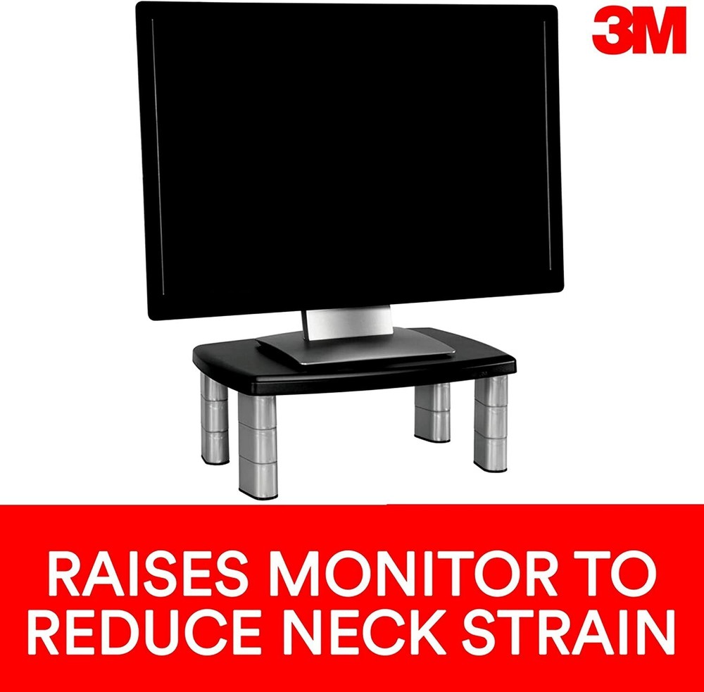 NEW 3M Adjustable Monitor Stand MS80B Riser Three Segment Adjustable Height (CI)