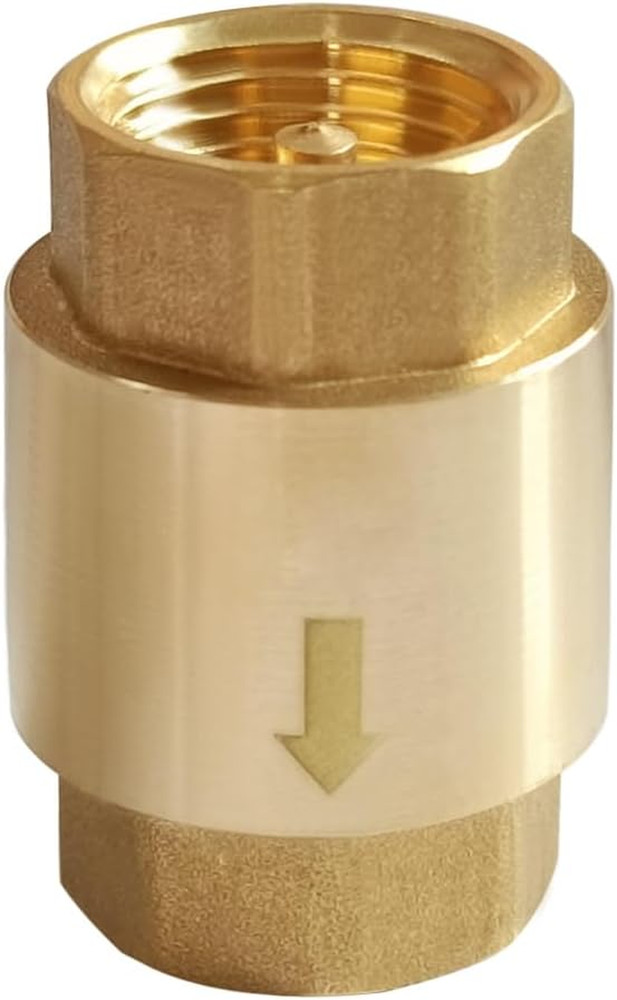 Solid Brass 3/4 Inch In-Line Spring Check Valve 3/4" NPT Female Thread One-Way N