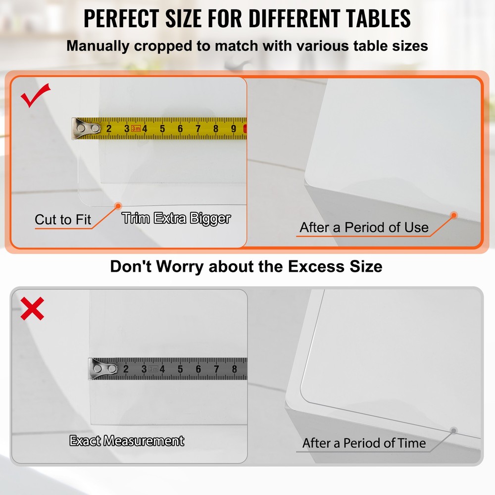 Uimoso 90X44 Inch Table Pad Thick Clear Table Cover Protector Rectangular PVC