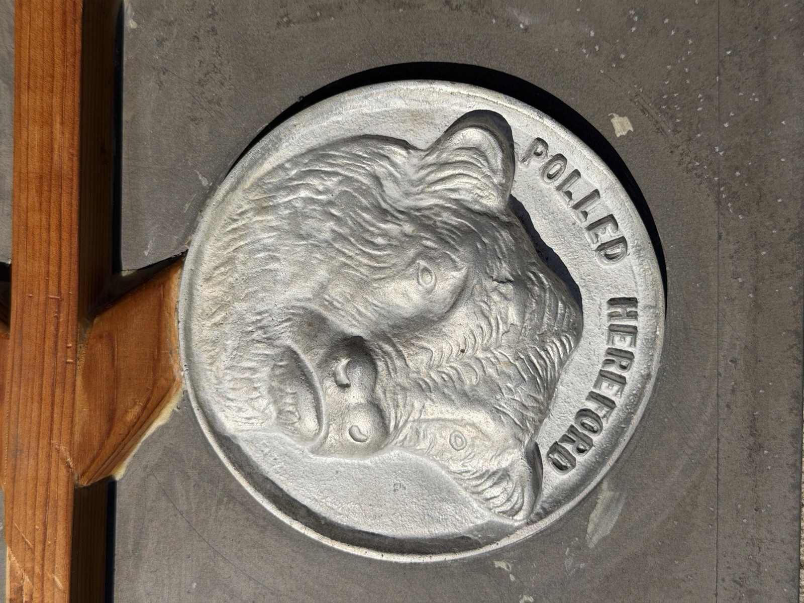 Vintage Industrial Aluminum Foundry Mold Pattern Polled Hereford Cows Sculpture