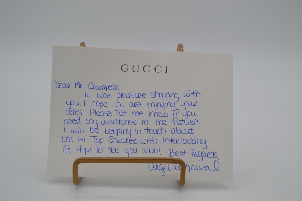 gucci salesperson letter ephemera