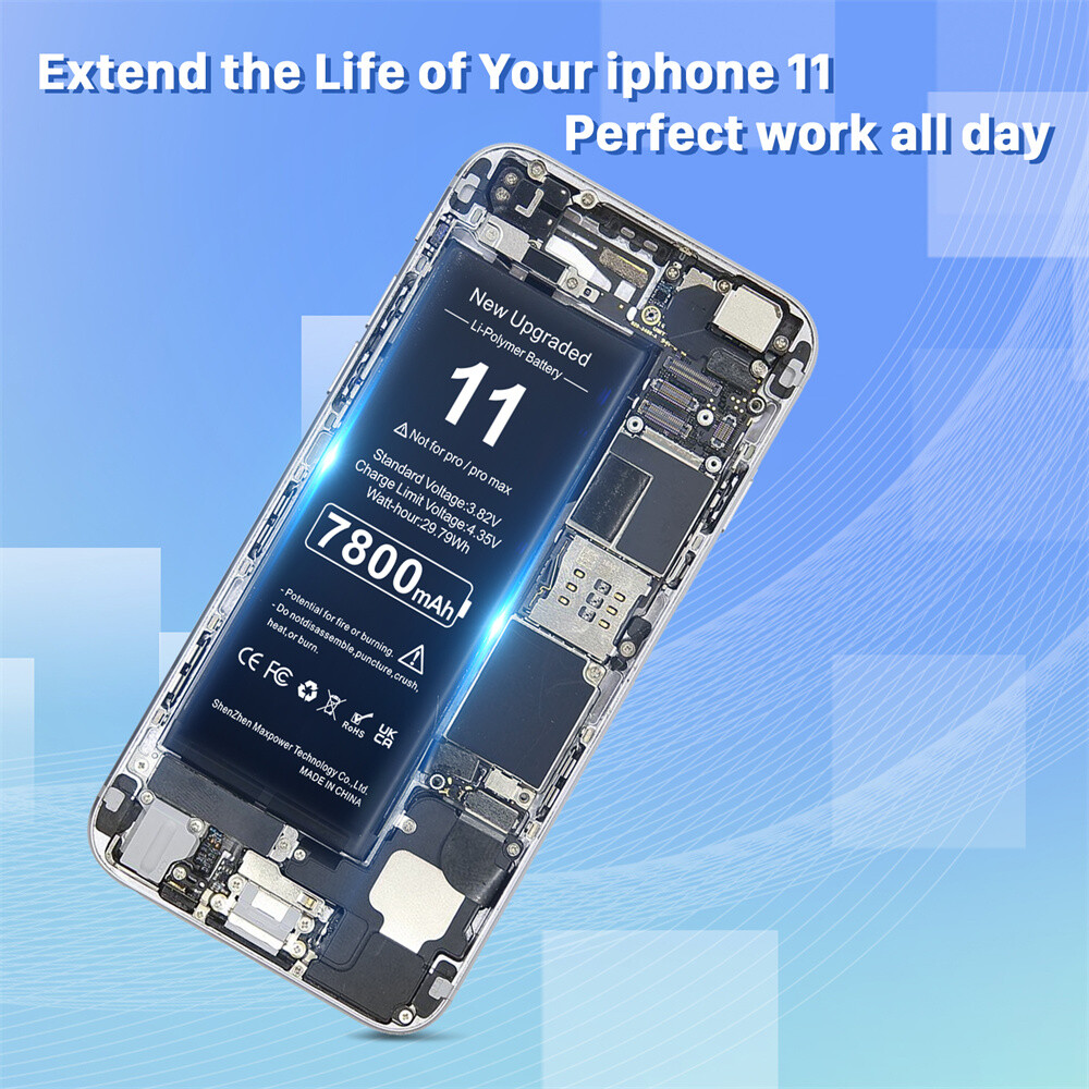 100% Battery Replacement For iPhone 11+ Adhesive Tools 7800mAh
