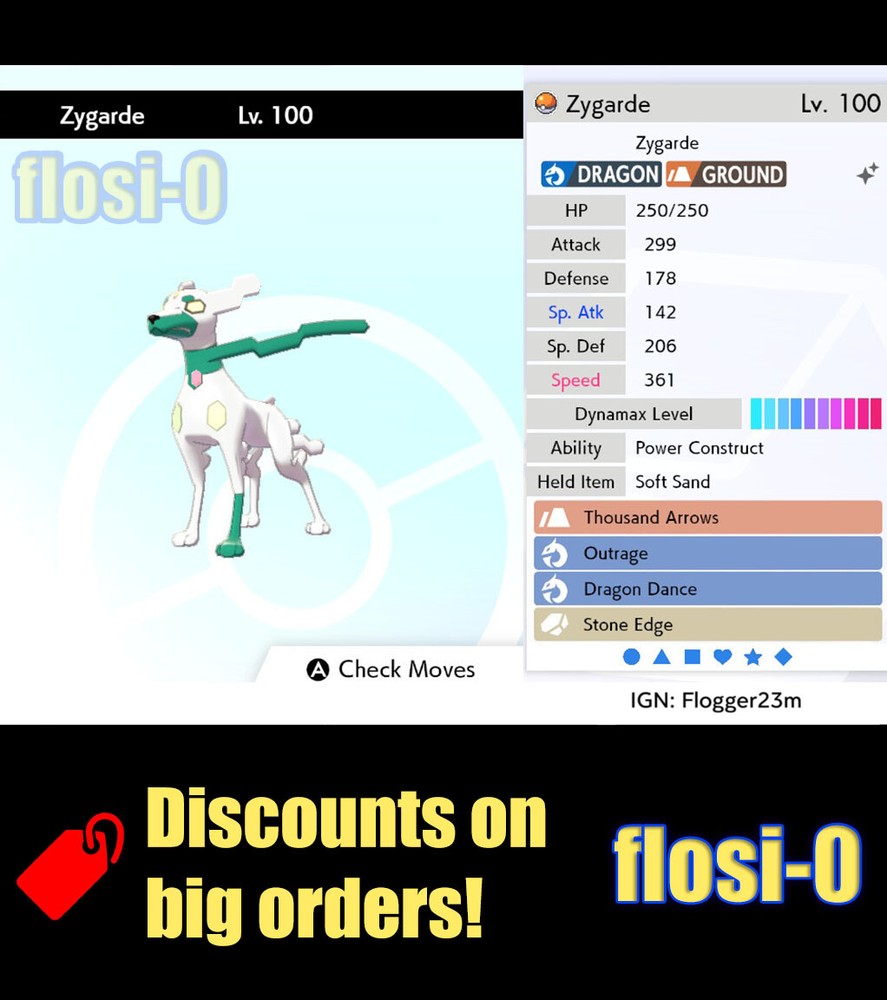 Pokemon Sword and Shield 6IV Shiny Zygarde 10% Form