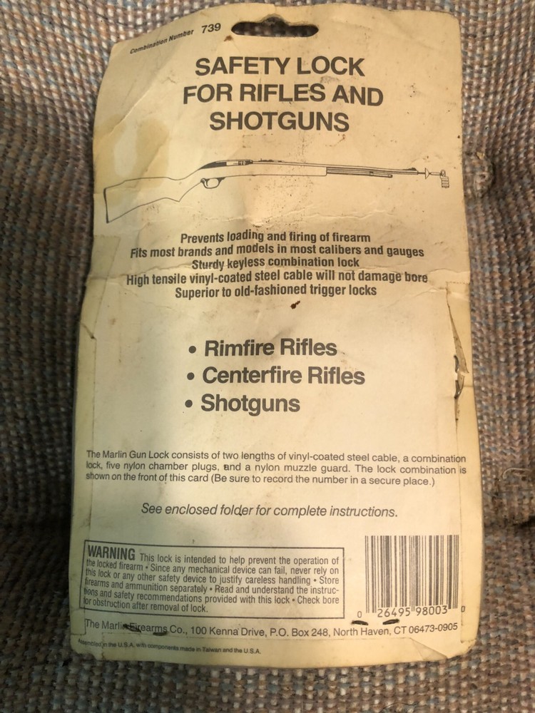 Marlin Combination cable Lock for Rifles and Shotguns