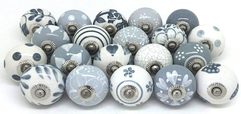 Set of 10 Ceramic Knobs Cabinet knobs Drawer knobs Cabinet pulls  Door knobs