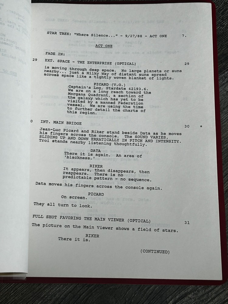 STAR TREK Script The Next Generation Where Silence Has Lease Revised Final Draft