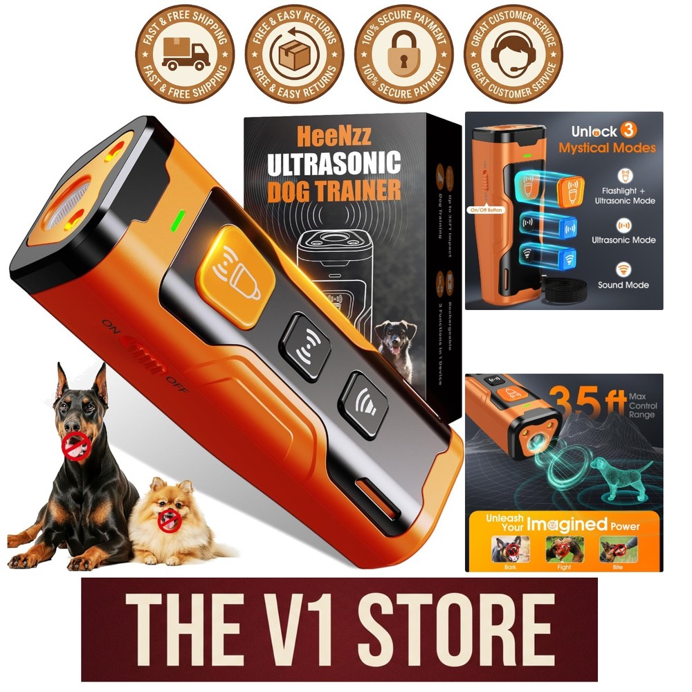 Effective Portable Dog Bark Deterrent - 35ft Control Range, USB-C Rechargeable