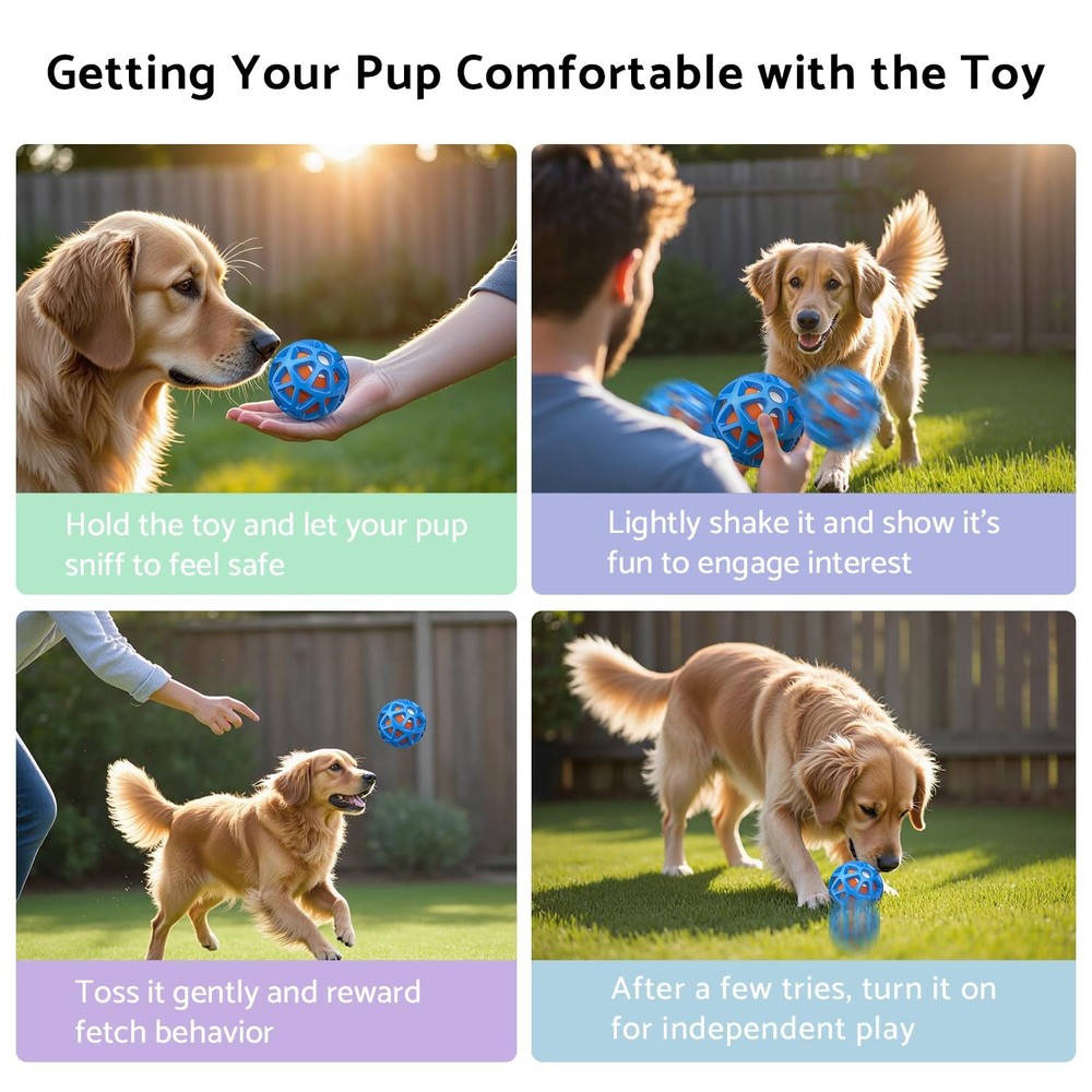 Interactive Dog Toys – Durable Automatic Bouncing & Vibrating Interactive Dog...