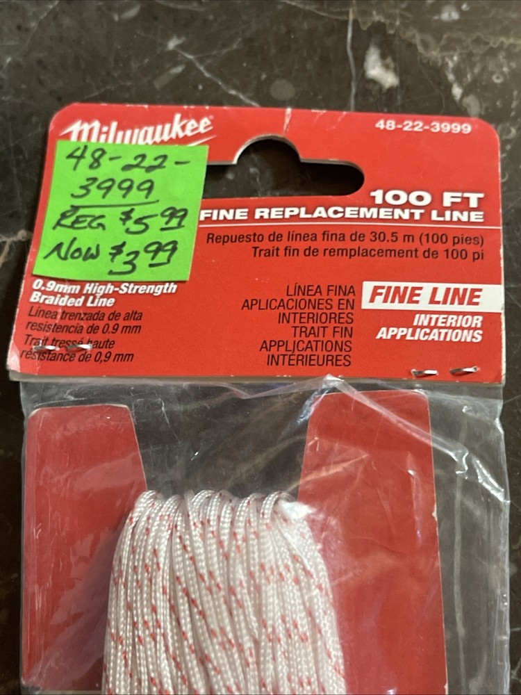 Milwaukee 48-22-3999 - 100' Precision Replacement Line-Fine