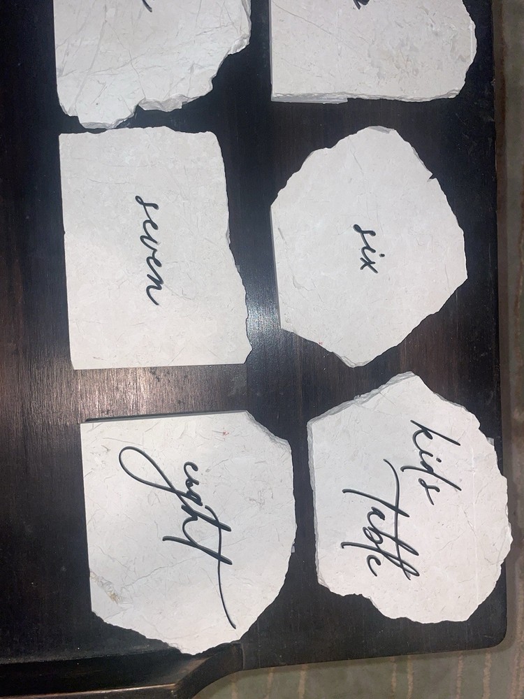 Premium Stone Wedding Table Markers + More