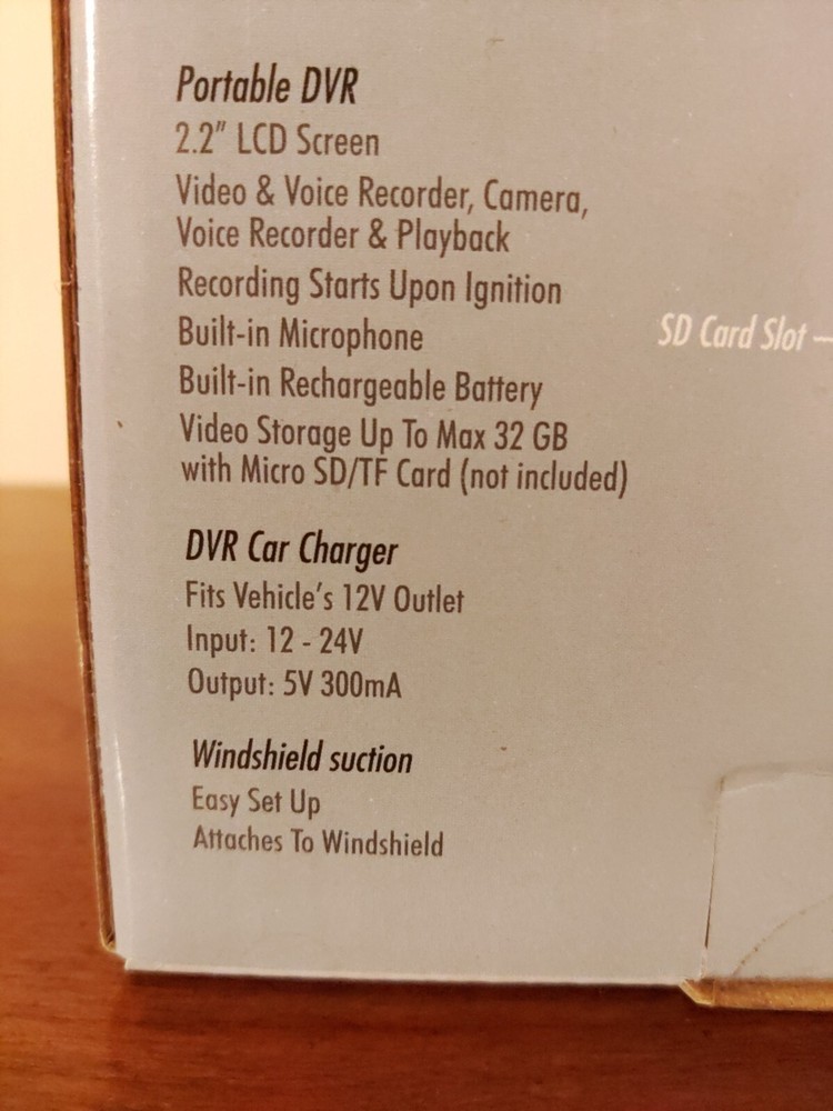 Dash Cam HD Rydz Automatic Ignition High Definition DVR 2.2” LCD, Time/Date Pic