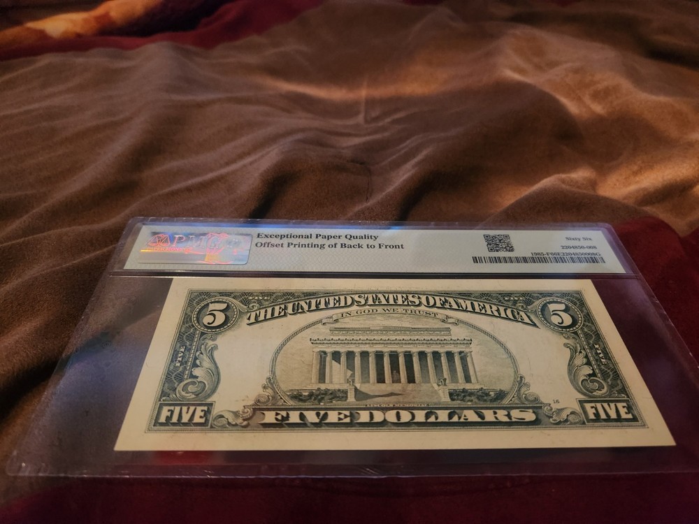 $5 1995 Offset Printing Error