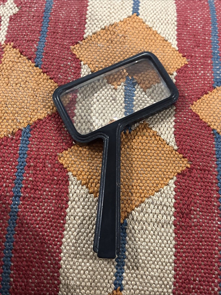 Vintage Bausch & Lomb Rectangular Reading Magnifying Glass Black Bakelite