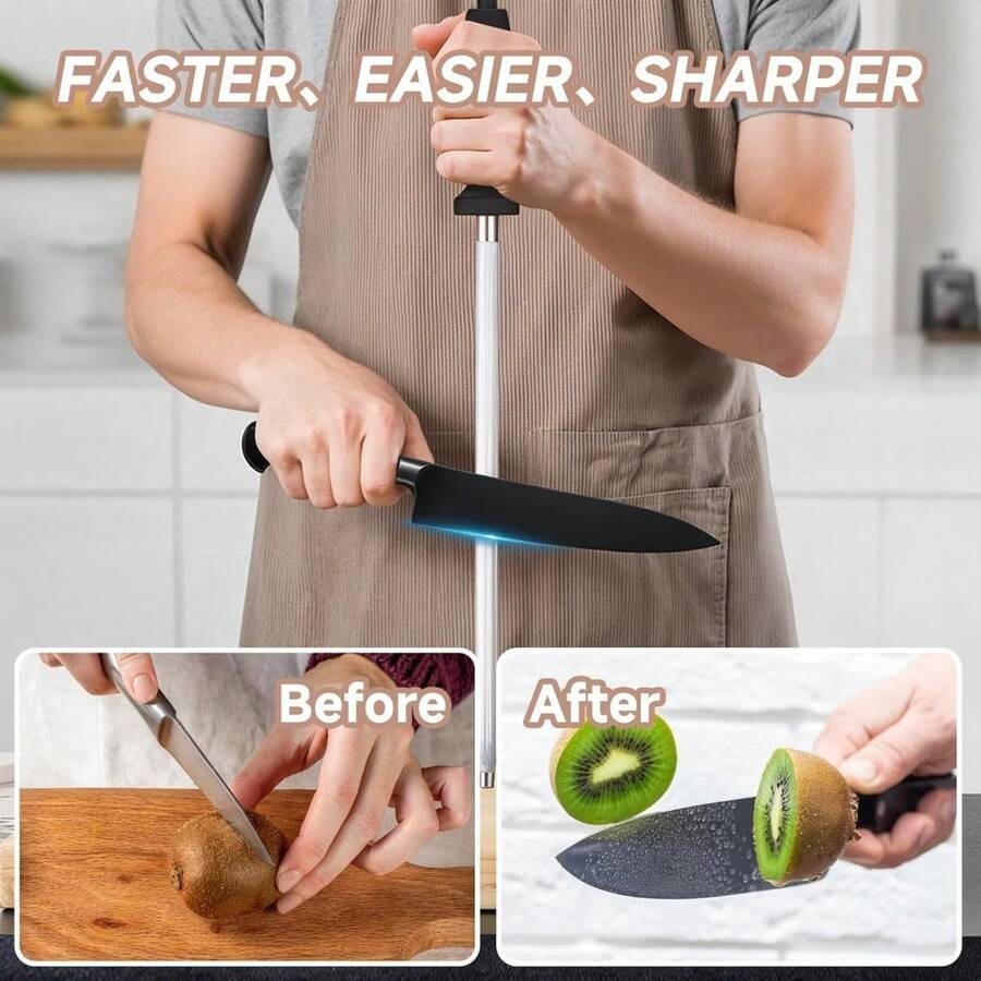 Klaus Meyer 12 inch High Carbon Diamond Sharpening Steel Kitchen Sharpener