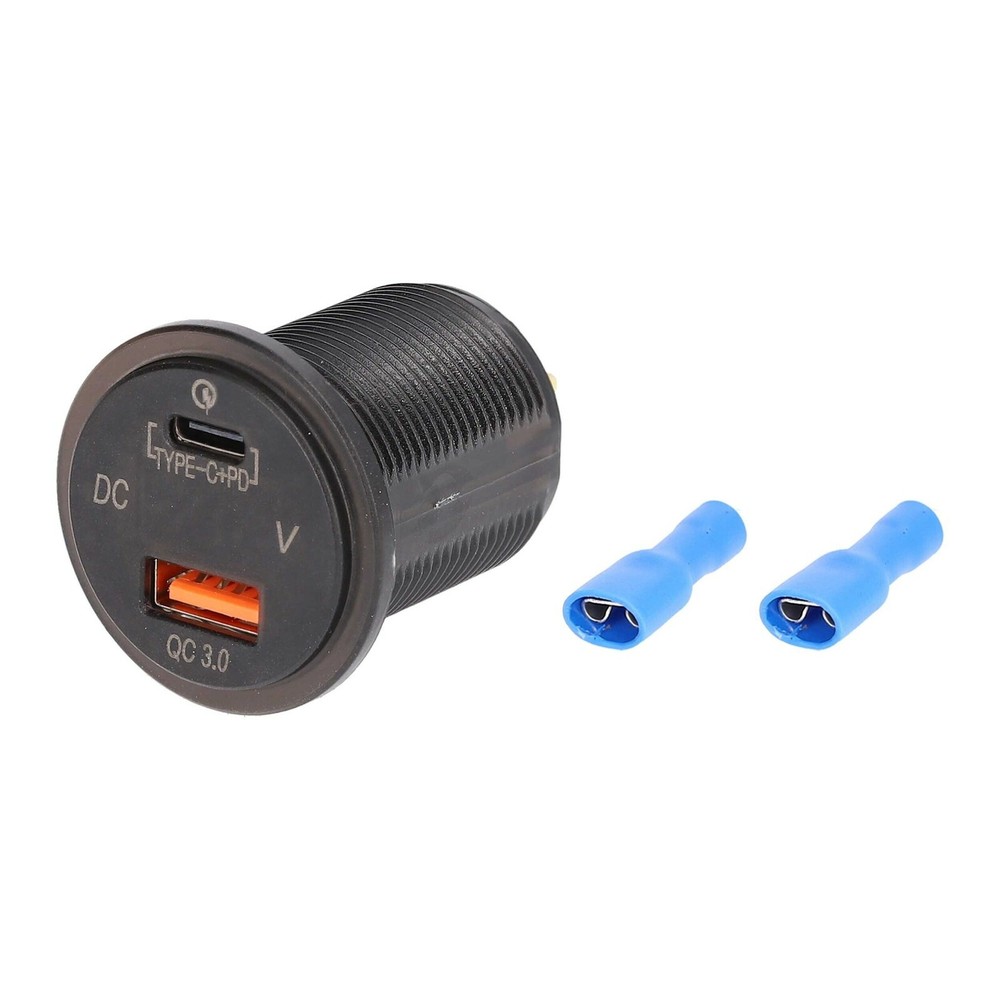 Install Bay IBR117 Type C + USB 3.0 4X Charge + Voltmeter Flush Mount