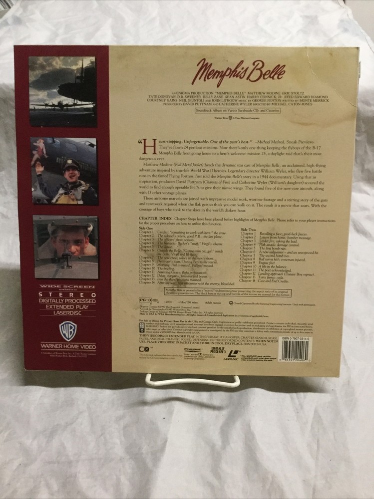 Memphis Belle Laserdisc Matthew Modine Vintage Untested
