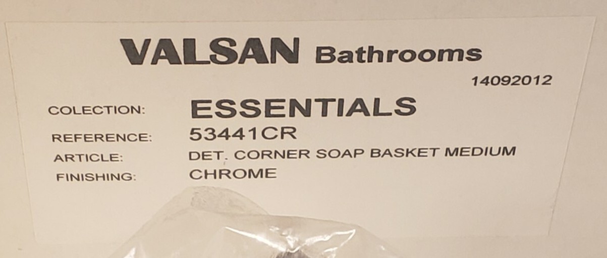 Valsan - Medium Corner Soap Basket - 53441CR Essentials Polished Chrome