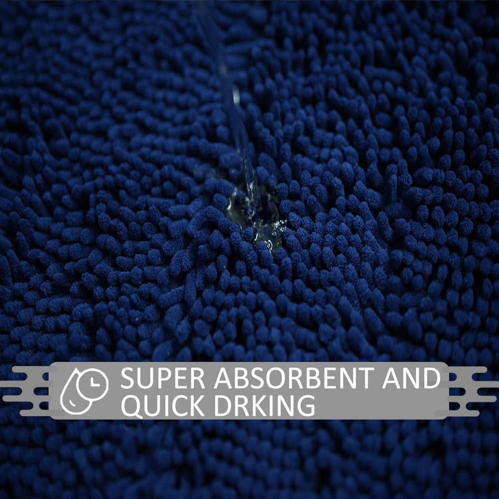 Bathroom Rugs Sets 3 Piece,Super Absorbent Soft,Thick,Machine Washable Chenille