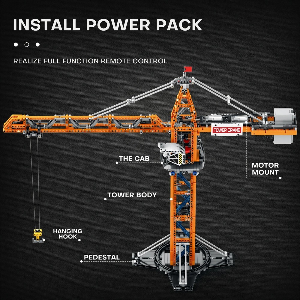1288PCS Remote Control Tower Crane Model Building Blocks Bricks Christmas gift