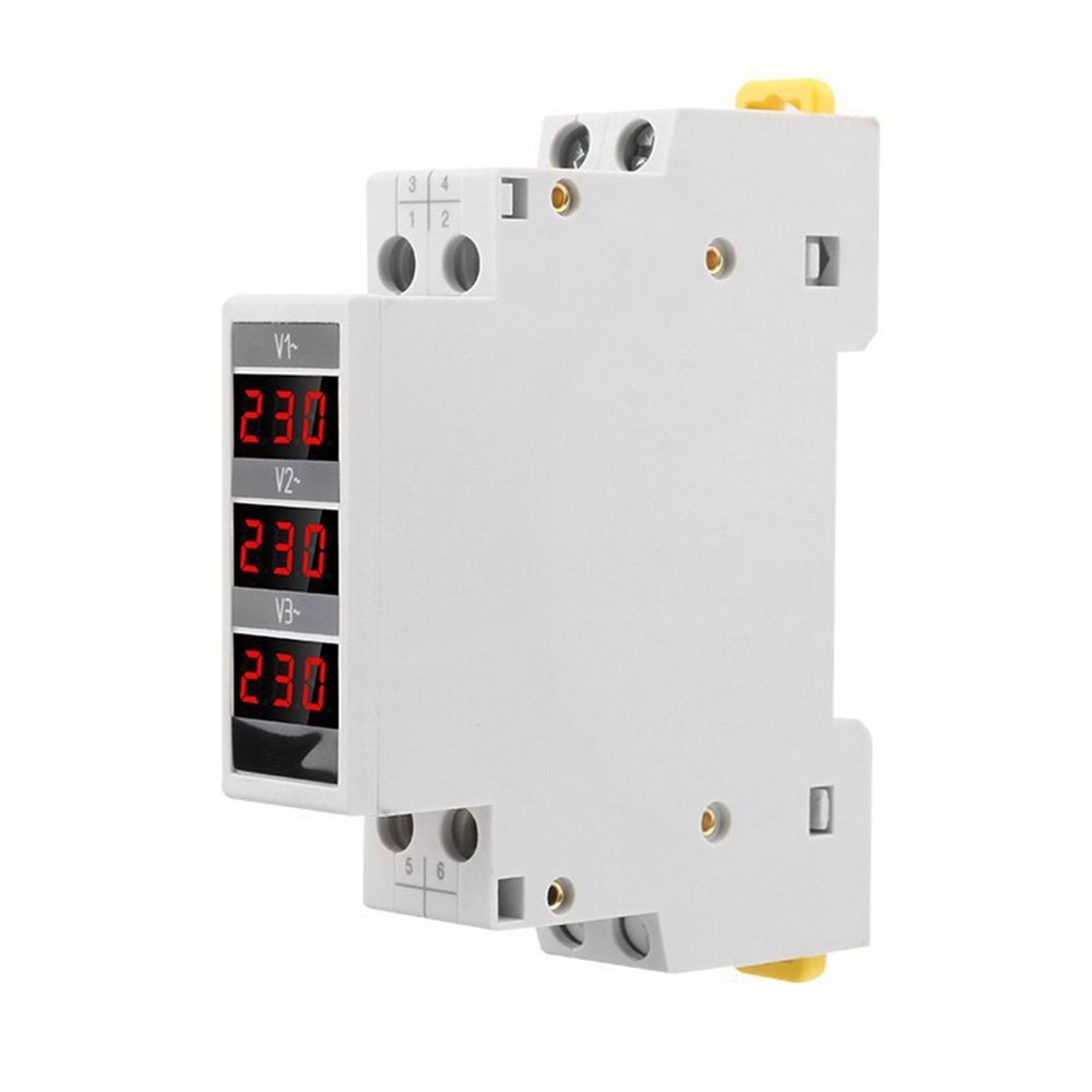 Modular LED Digital Three-Phase Voltmeter for Din Rail Voltage Meter1091