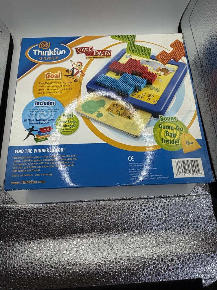 ThinkFun Cover Your Tracks Puzzle Game Brain Teaser Open Box Complete