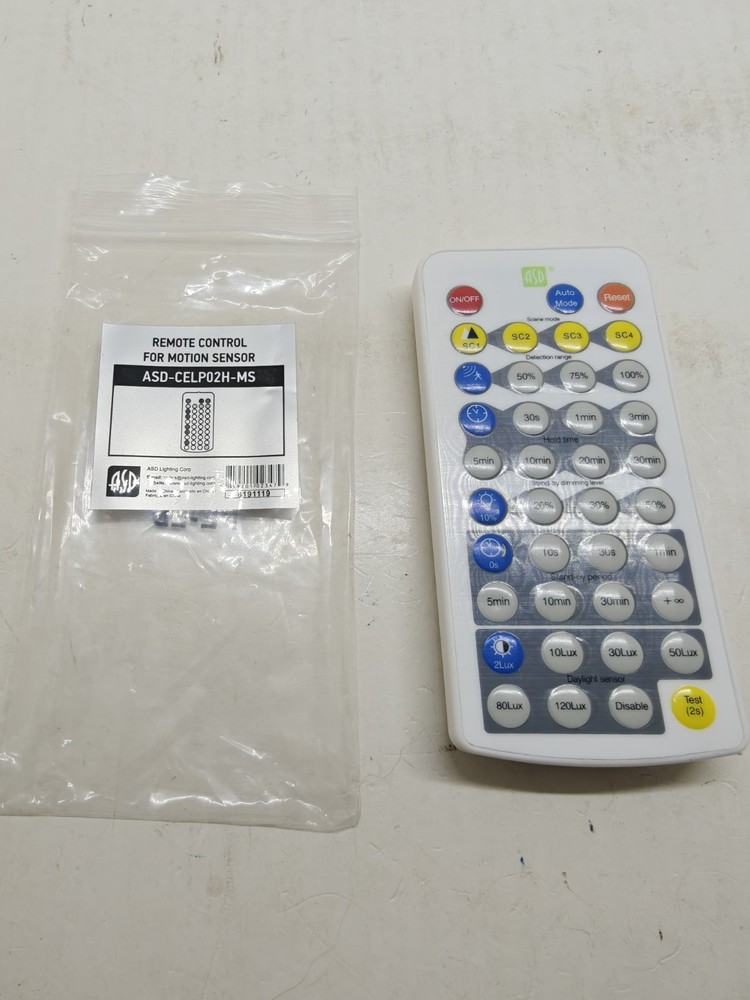 ASD Remote Control For Motion Sensor ASD-CELP02H-MS Brand New