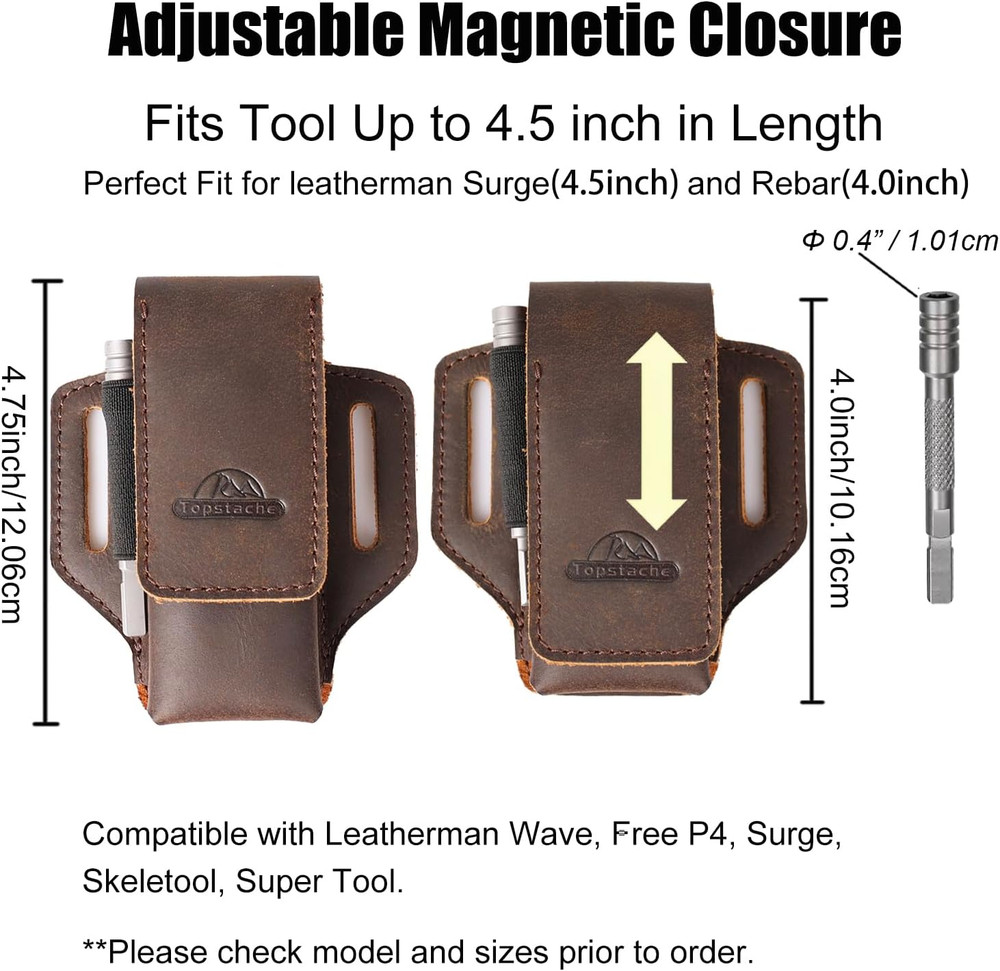 Leather Multitool Sheath for Belt - Multitool Holder - EDC Belt Organizer - Two