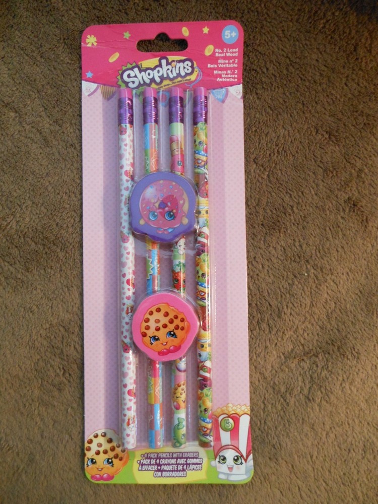 Shopkins Pencils with 2 Erasers