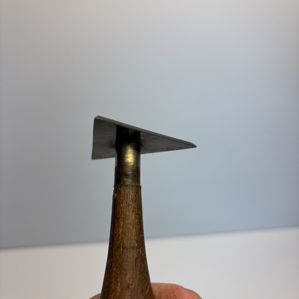 Vintage Triangular Cabinet Scraper Tool 2” Blade Wood Handle 5”