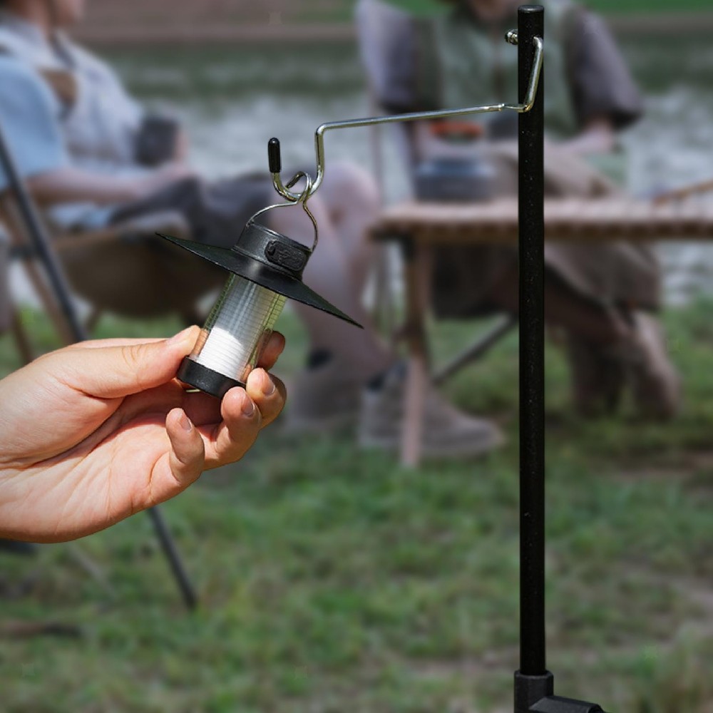 Camping Lantern Pole Hooked Stand Compact for Outdoor Activities Quick