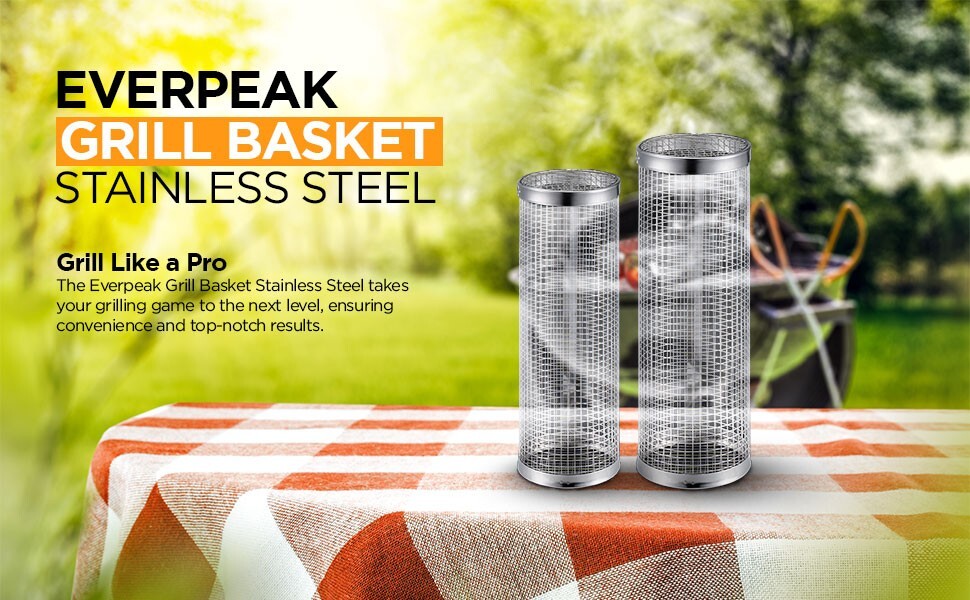 Everpeak Grill Masters Rolling Basket Kit