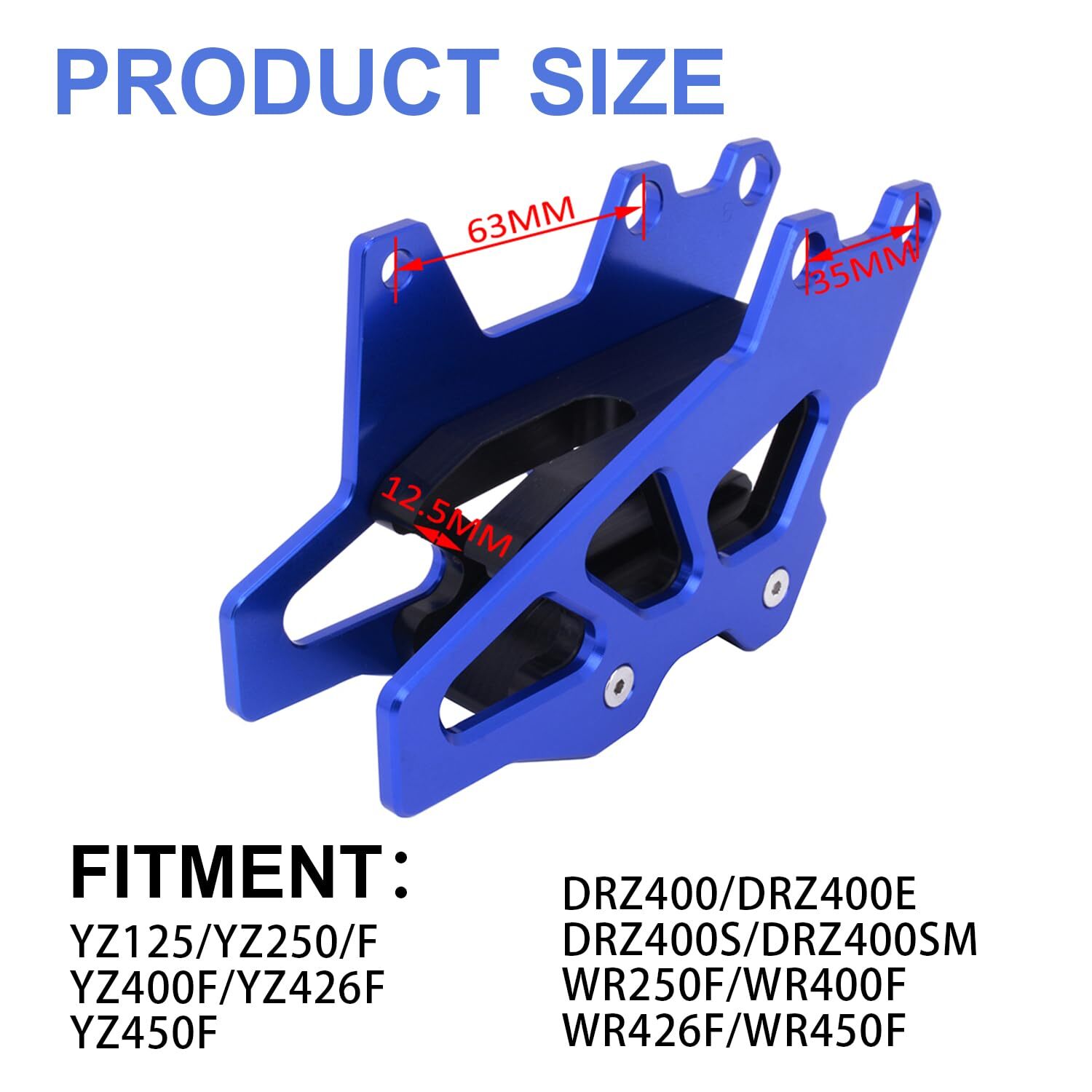 CNC Chain Guard Guide Protector For YZ125 YZ250 1997-2007 YZ250F 2001-2006 Blue