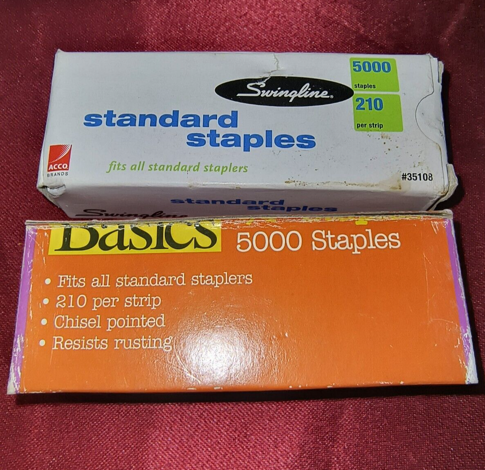 Two (2) Vintage Boxes of ¼” Standard Staples