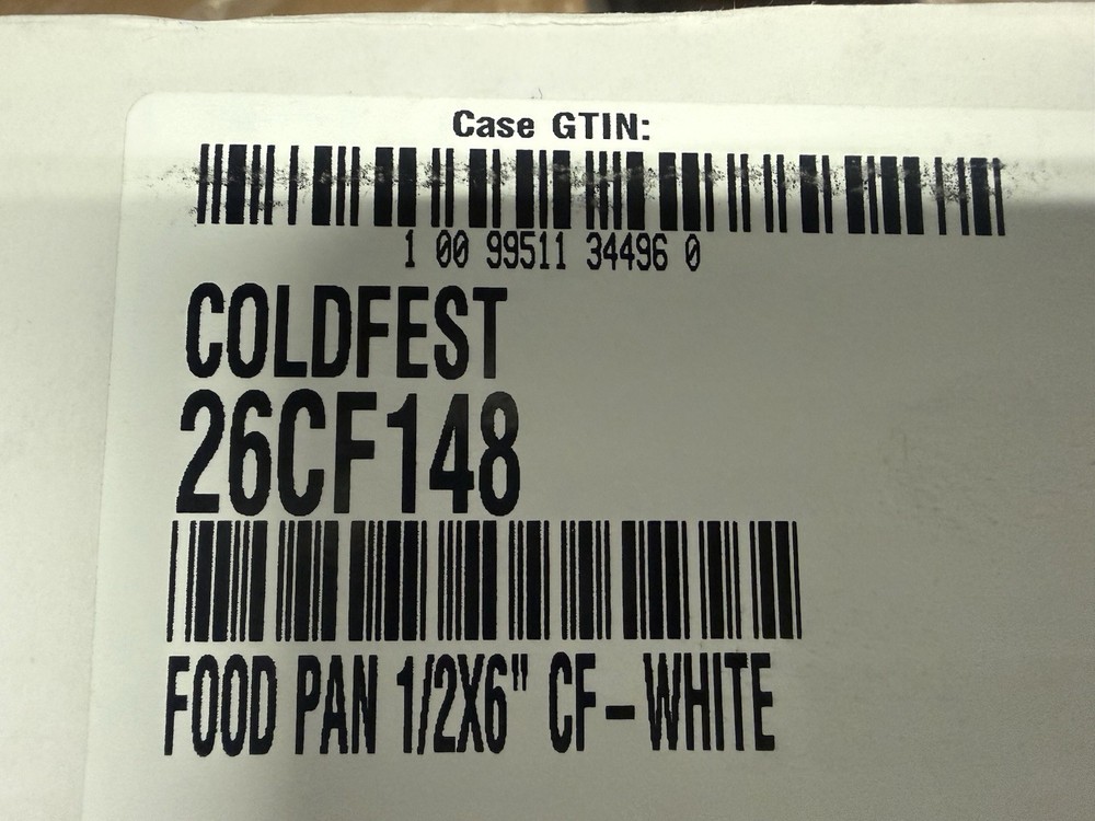Cambro Coldfest 26CF148 Rectangle Food Container 1/2 Size 6" Deep