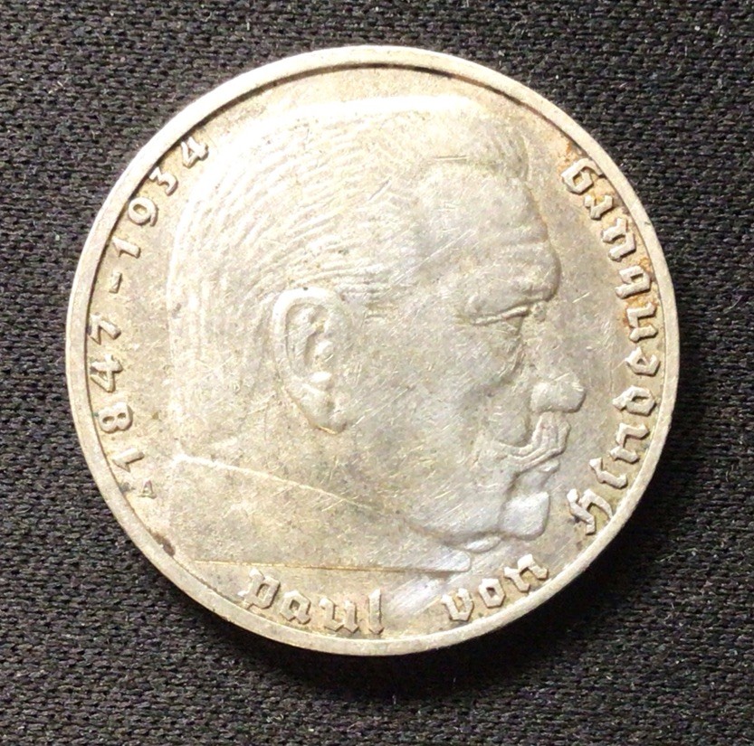 1938 A German Silver! 2 Marks! ENN Coins
