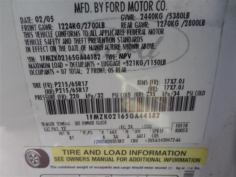 Radiator Core Support Fits 05-07 FREESTYLE 9865376