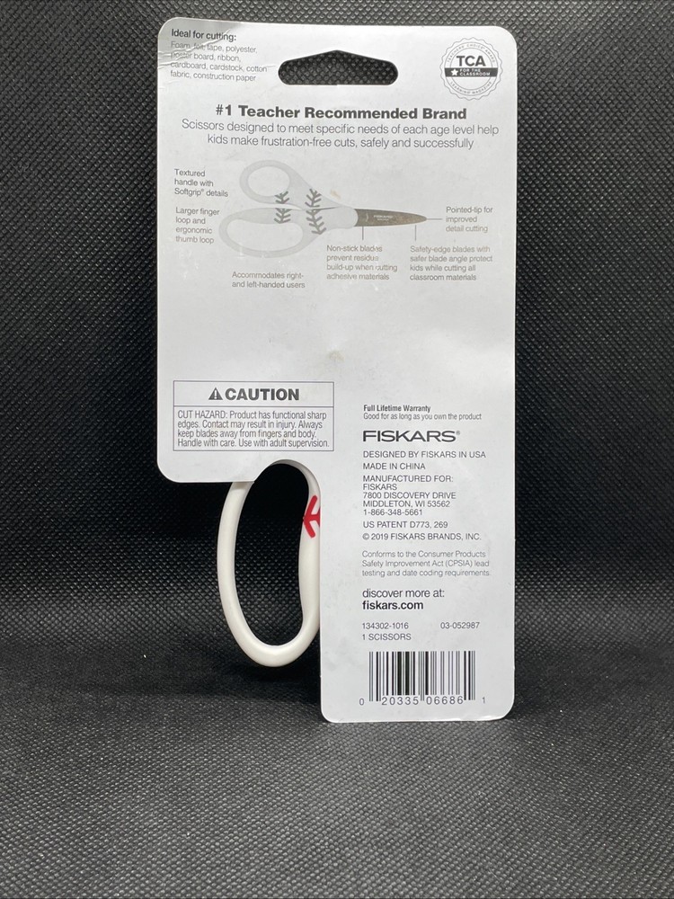 FISKARS SAFETY-EDGE POINTED TIP SMALL SCHOOL SCISSORS - NEW (p2) Baseball