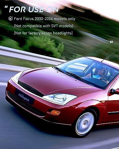 Headlight Assembly 2001-2004 Ford Focus Chrome Housing + Clear Reflector