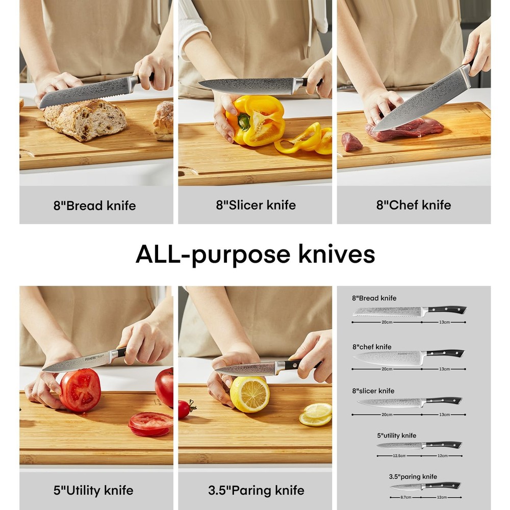 Set, 7-Piece Rotating Block Set - Recipes While Cooking | Holder, Set with Sh...